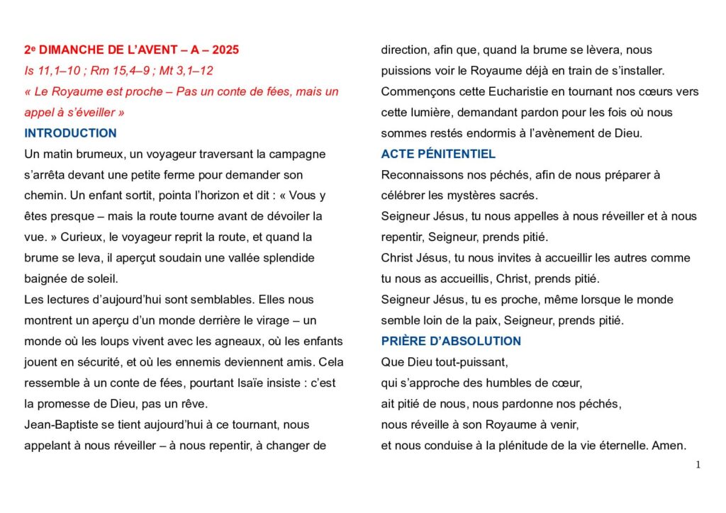 thumbnail of 2ᵉ semaine de l’Avent – Année A – 2025