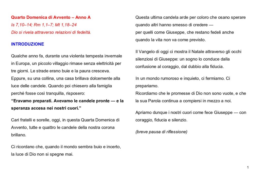 thumbnail of 4. Settimana di Avvento – Anno A – 2025 (Italian)