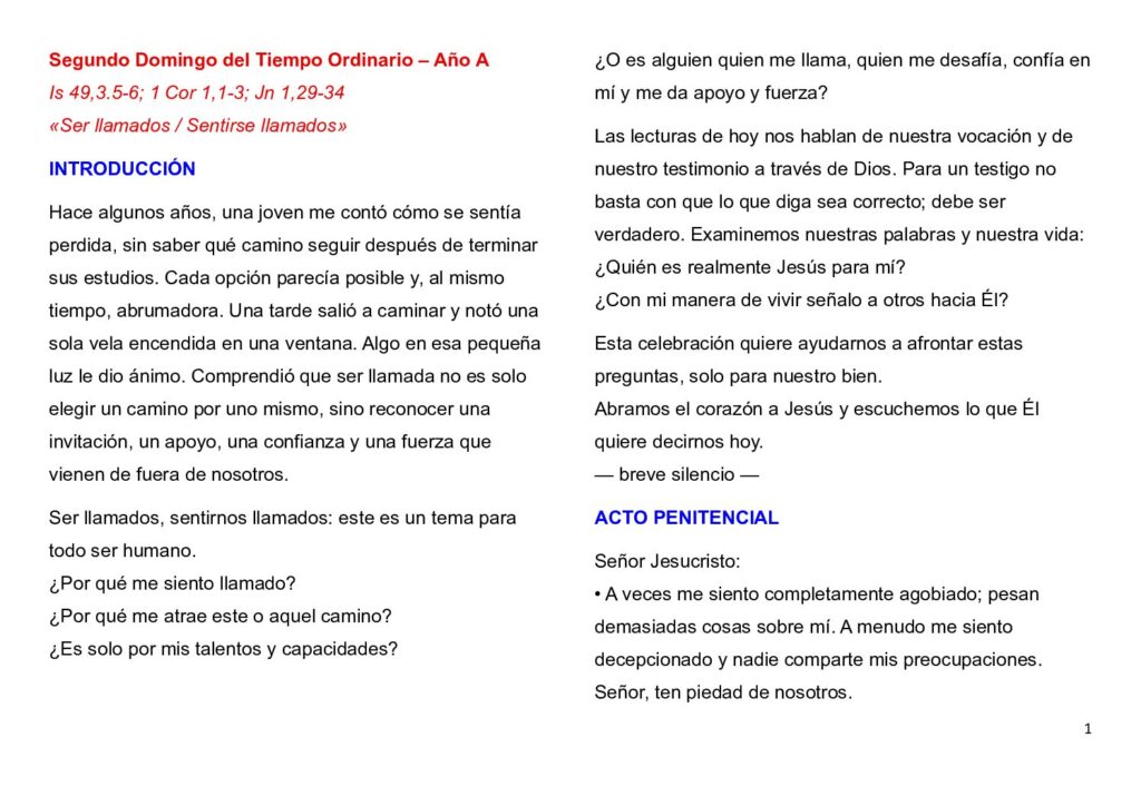 thumbnail of 2. Semana del Tiempo Ordinario del Año (A) 2026 -Spanish