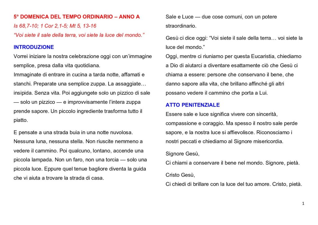 thumbnail of 5ª Settimana del Tempo Ordinario 2026 (A) -Italiano