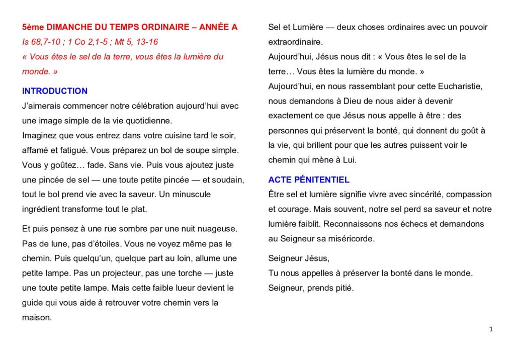 thumbnail of 5e semaine du Temps ordinaire – Année (A) 2026