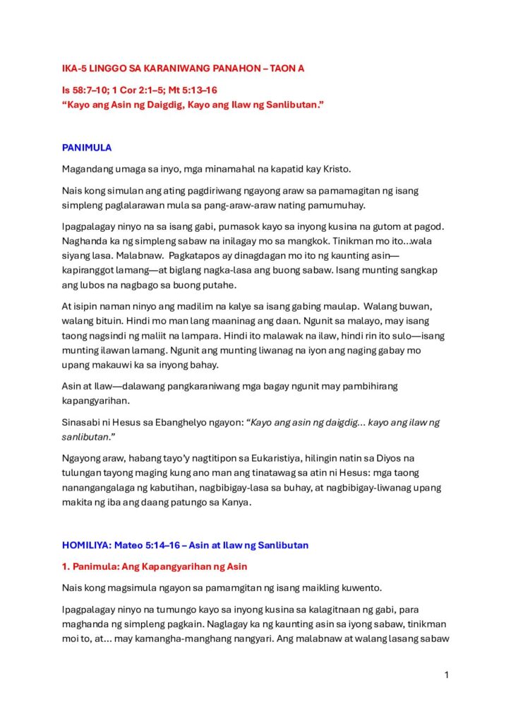 thumbnail of 5th Sunday Ordinary Time 2026 (A) – Filipino