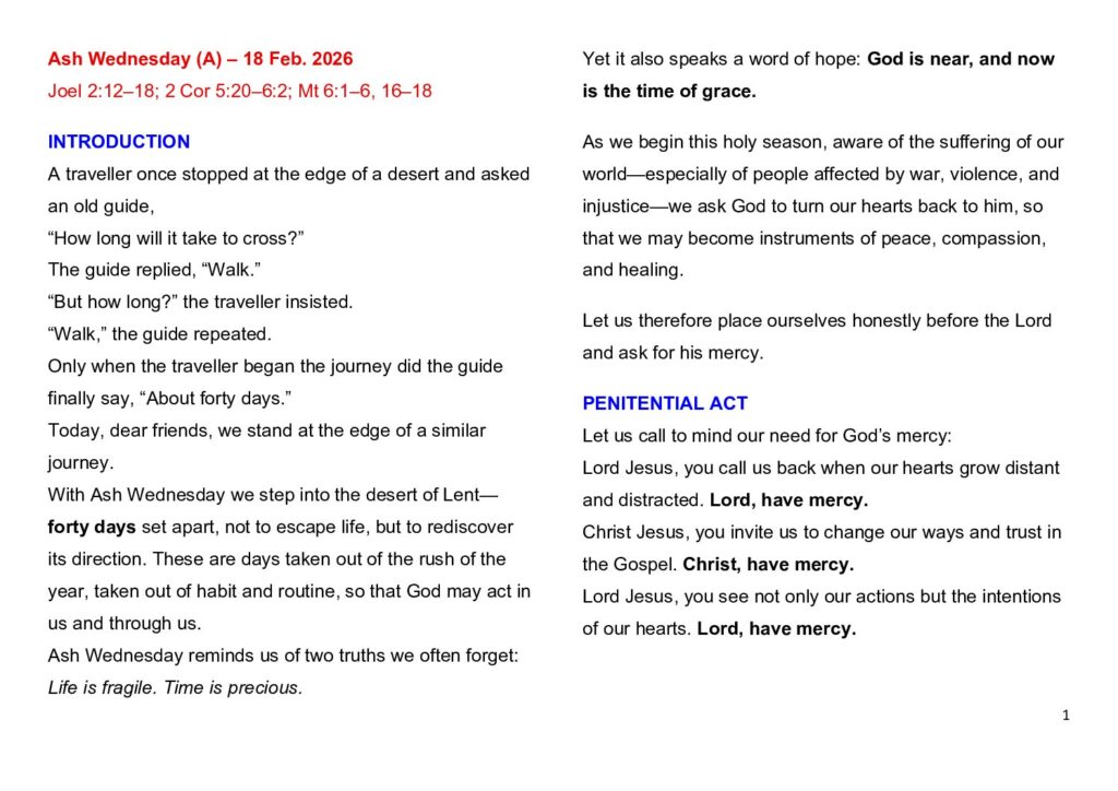 thumbnail of Ash Wed to Sat. (A) 2006 – English