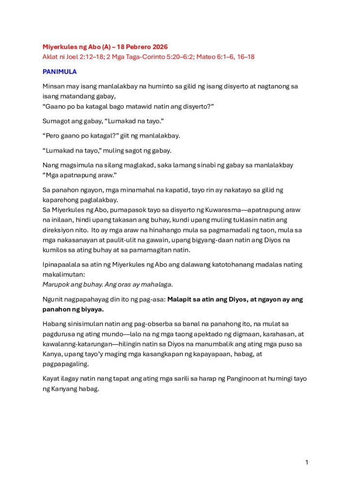 thumbnail of Ash Wed to Sat. (A) 2006 – Filipino