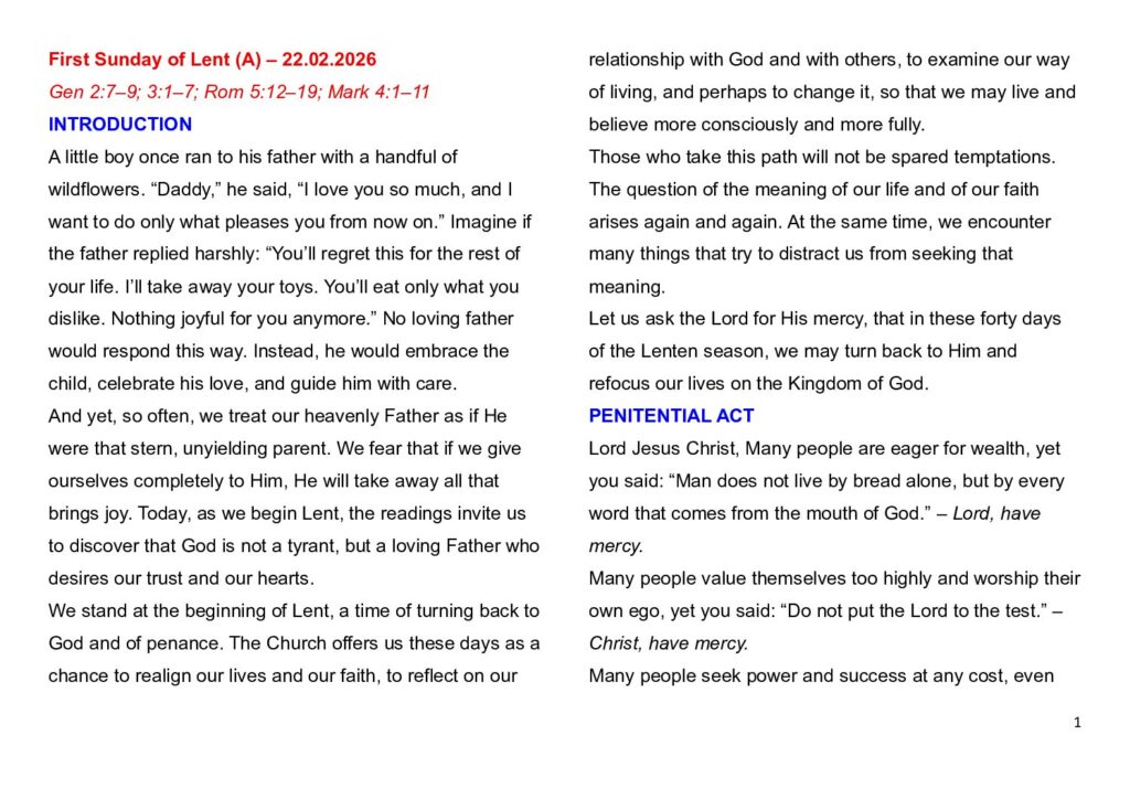 thumbnail of First Week of Lent -A- 2026 – English