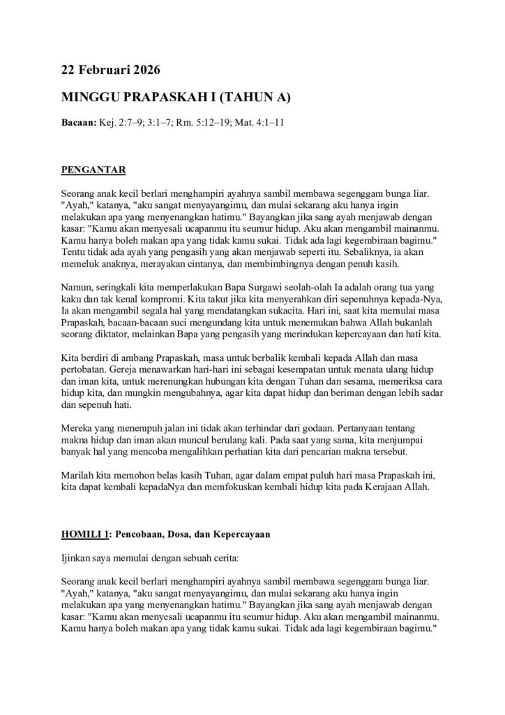 thumbnail of First Week of Lent -A-2026 – Indonesian