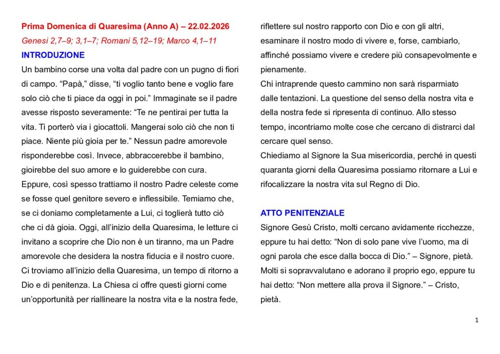 thumbnail of Prima settimana di Quaresima (A) 2026 – Italiano