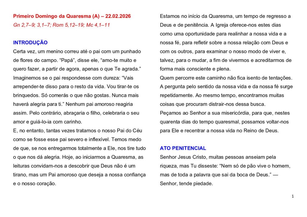 thumbnail of Primeira Semana da Quaresma (A) 2026 – Portuguuese