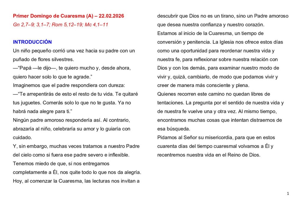 thumbnail of Primera Semana de Cuaresma (A) 2026 – Spanish