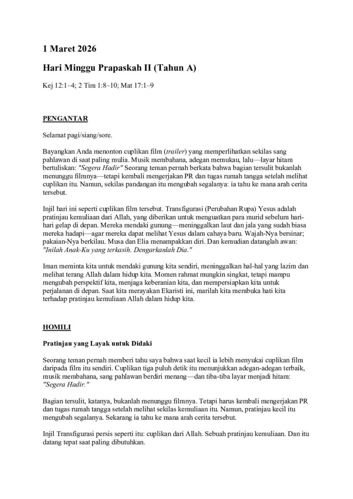 thumbnail of Second Week of Lent -A-2026 – Indonesian