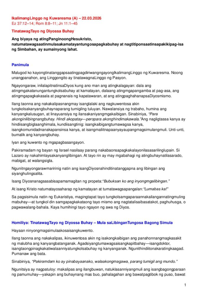 thumbnail of Fifth Sunday of Lent (A) -2026 -Filipinpo