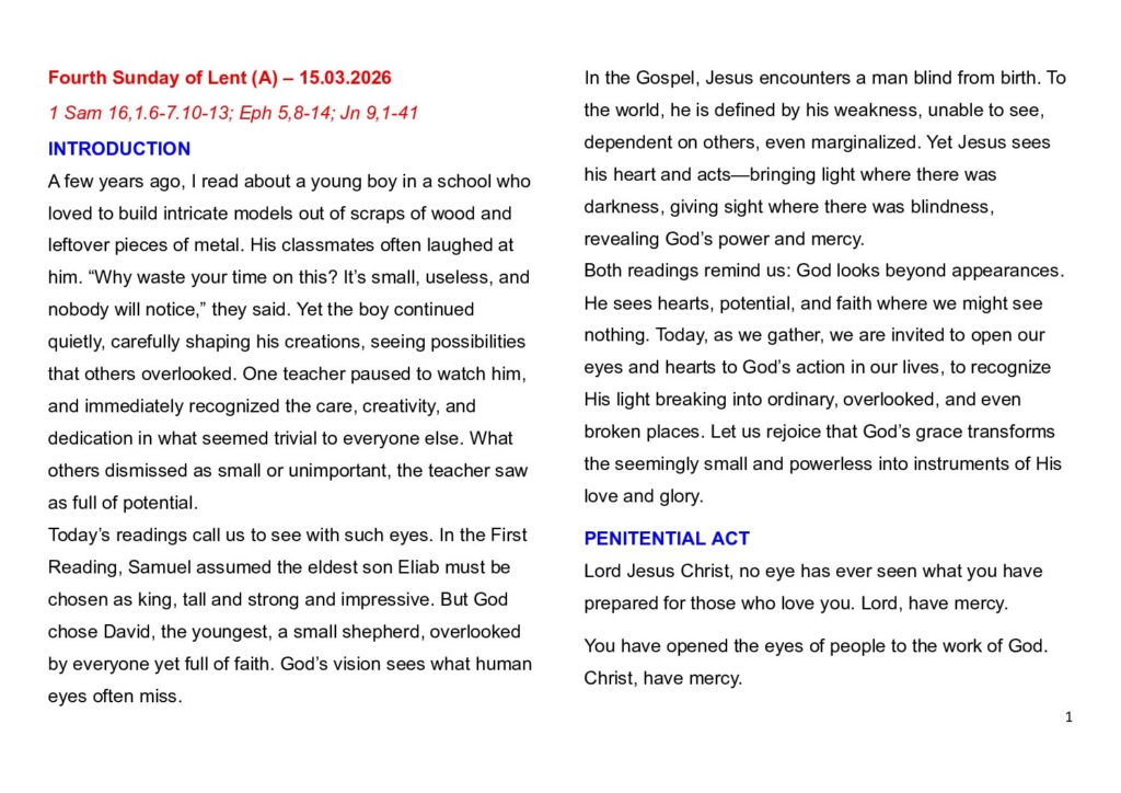 thumbnail of Fourth Week of Lent -A- 2026 – English