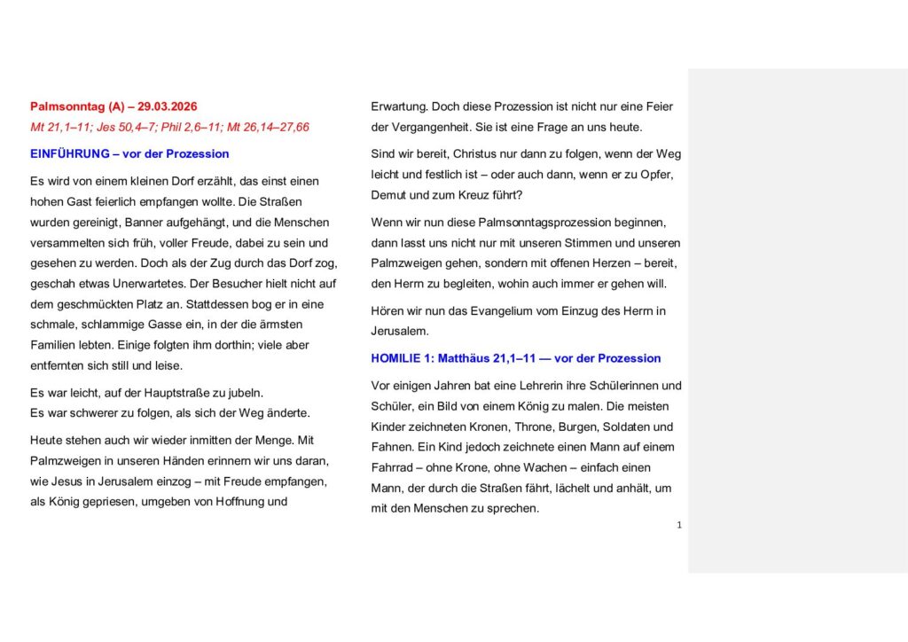 thumbnail of Karwoche (A) 2026 – Deutsch