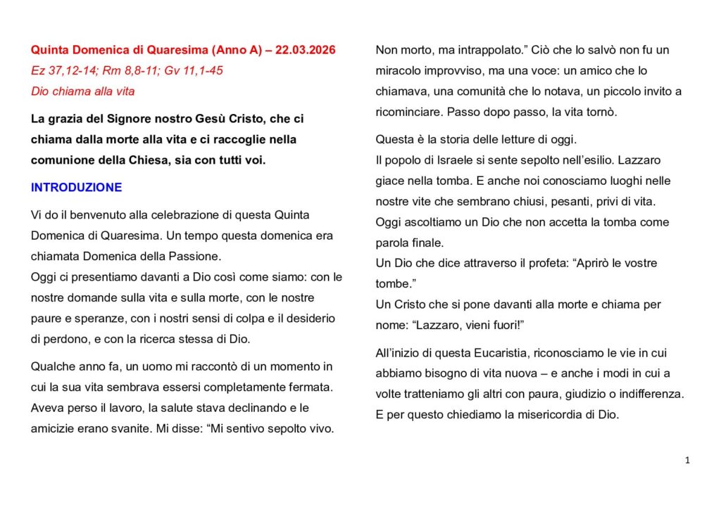 thumbnail of Quinta Settimana di Quaresima (A) 2026 – Italiano