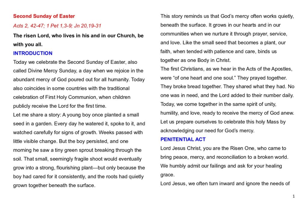 thumbnail of Second Week of Easter -A – 2026 – English