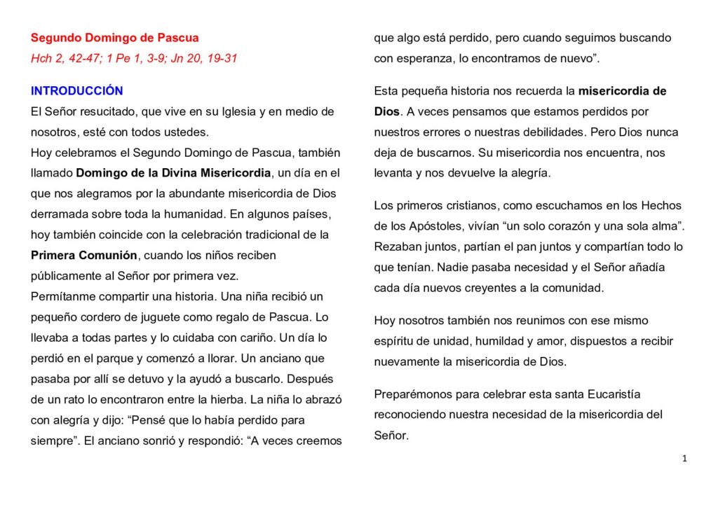 thumbnail of Segunda Semana de Pascua -A – 2026 – Spanish