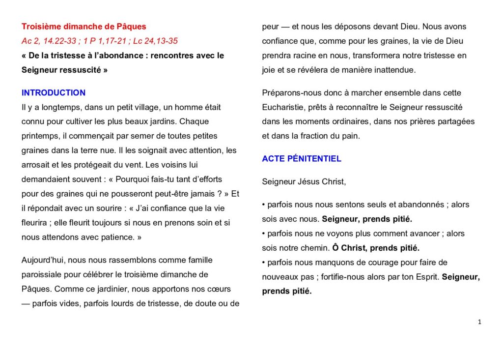 thumbnail of Troisième Semaine de Pâques – A – 2026- French