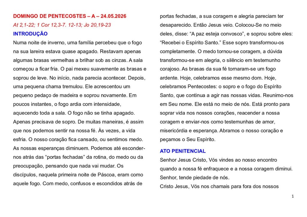 thumbnail of Pentecost + 8th Week of the Ord. Year -A – 2026 – Portuguese