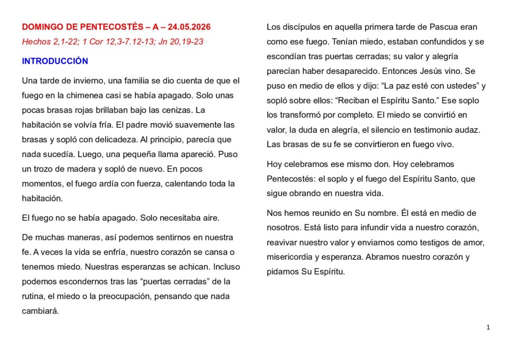 thumbnail of Pentecost + 8th Week of the Ord. Year -A – 2026 – Spanish