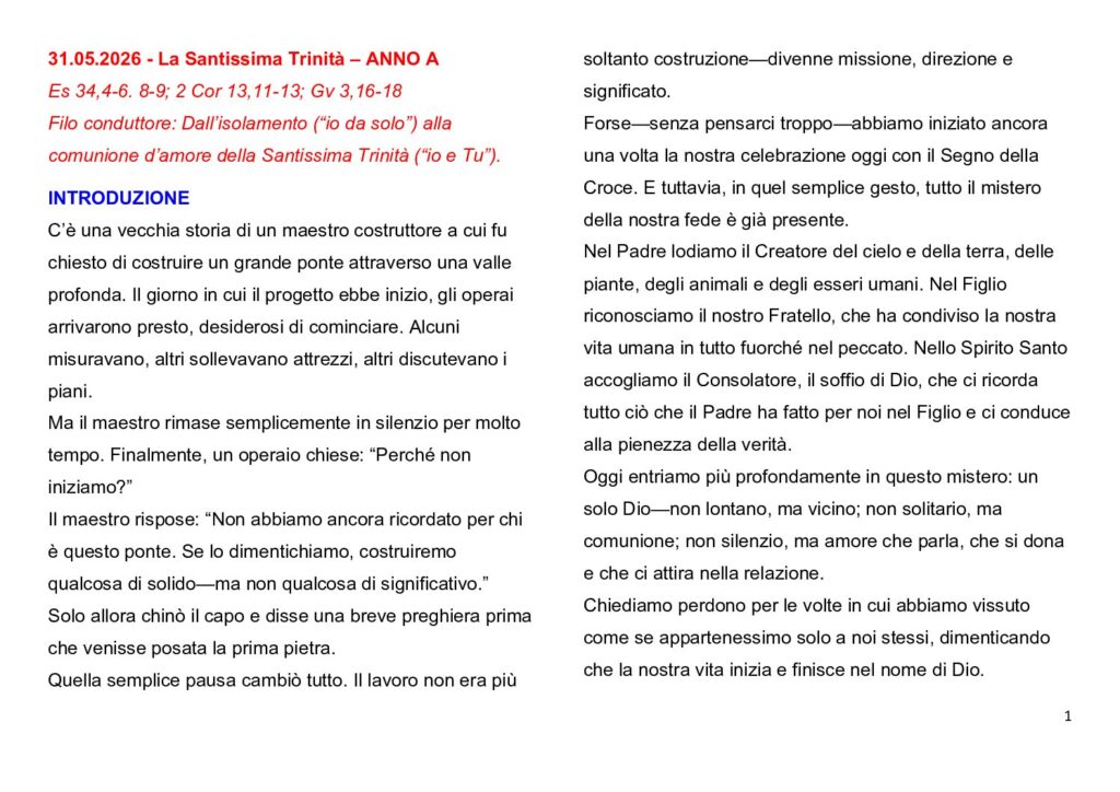 thumbnail of Trinity Sunday + 9.Week Ord. Year 2026 (A) – Italiano