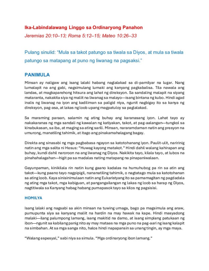 thumbnail of 12th Sunday Ordinary Time 2026 (A) – Filipino