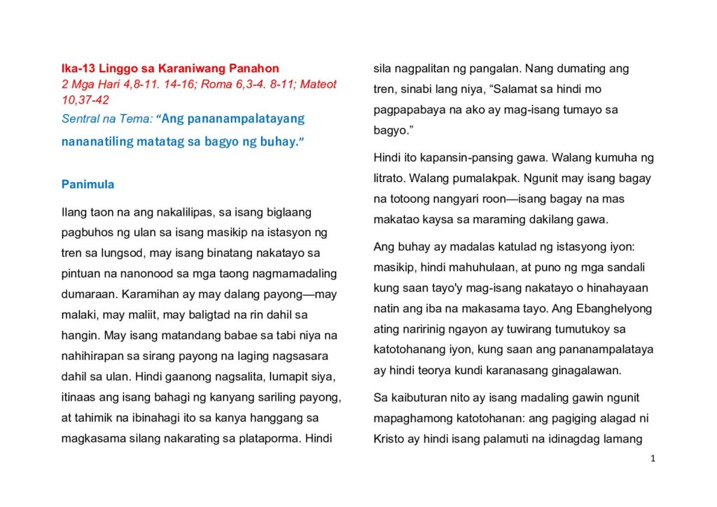thumbnail of 13th Sunday of the Year (A) 2026-Filipino
