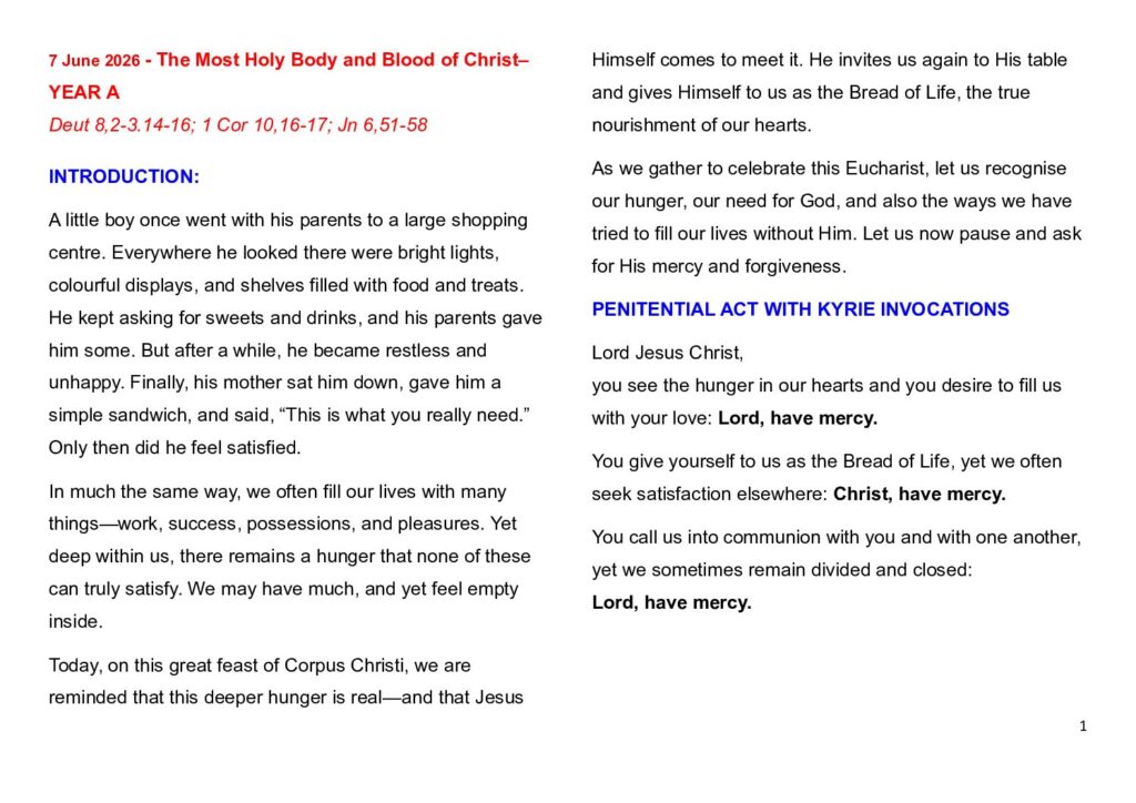 thumbnail of Corpus Christi & 10.Week Ord. Year 2026 (A) – English
