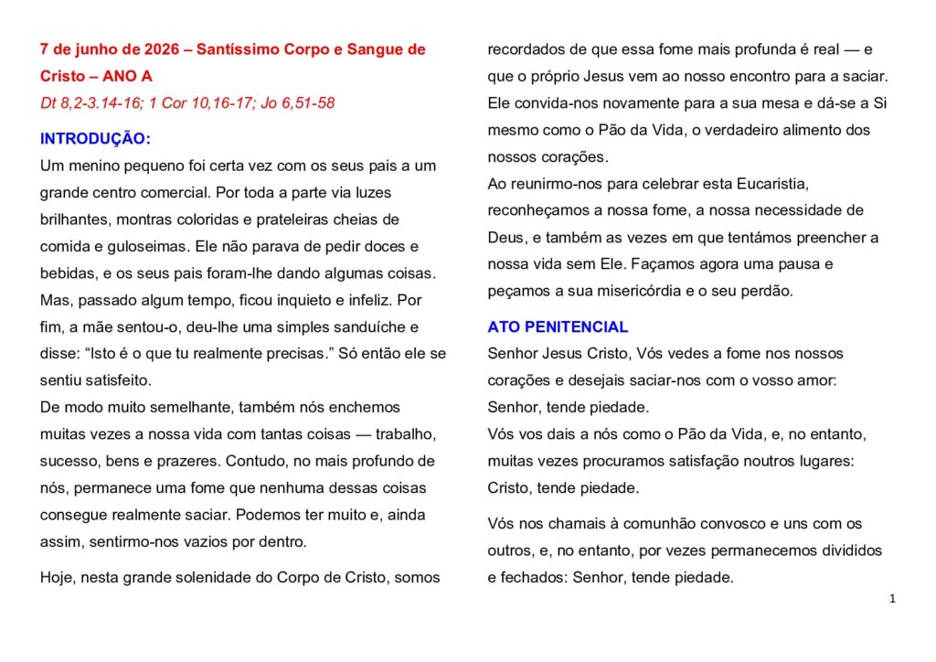 thumbnail of Corpus Christi & 10.Week Ord. Year 2026 (A) – Portuguese