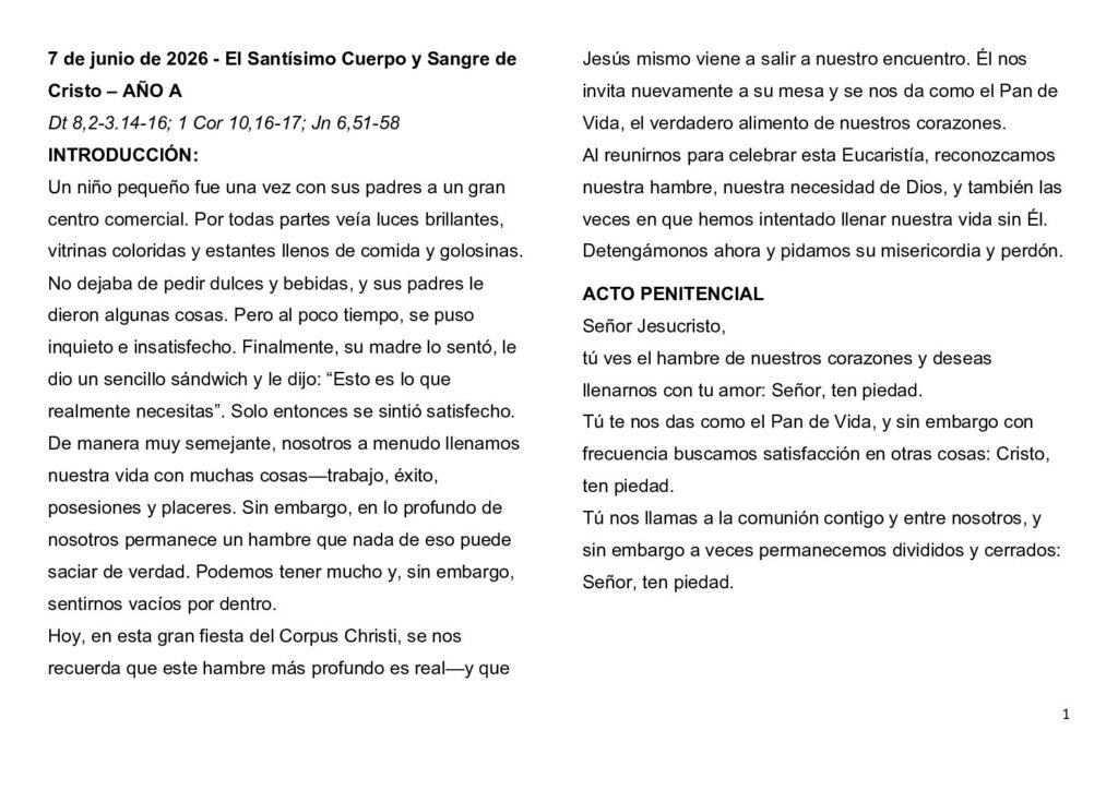 thumbnail of Corpus Christi & 10.Week Ord. Year 2026 (A) -Spanish