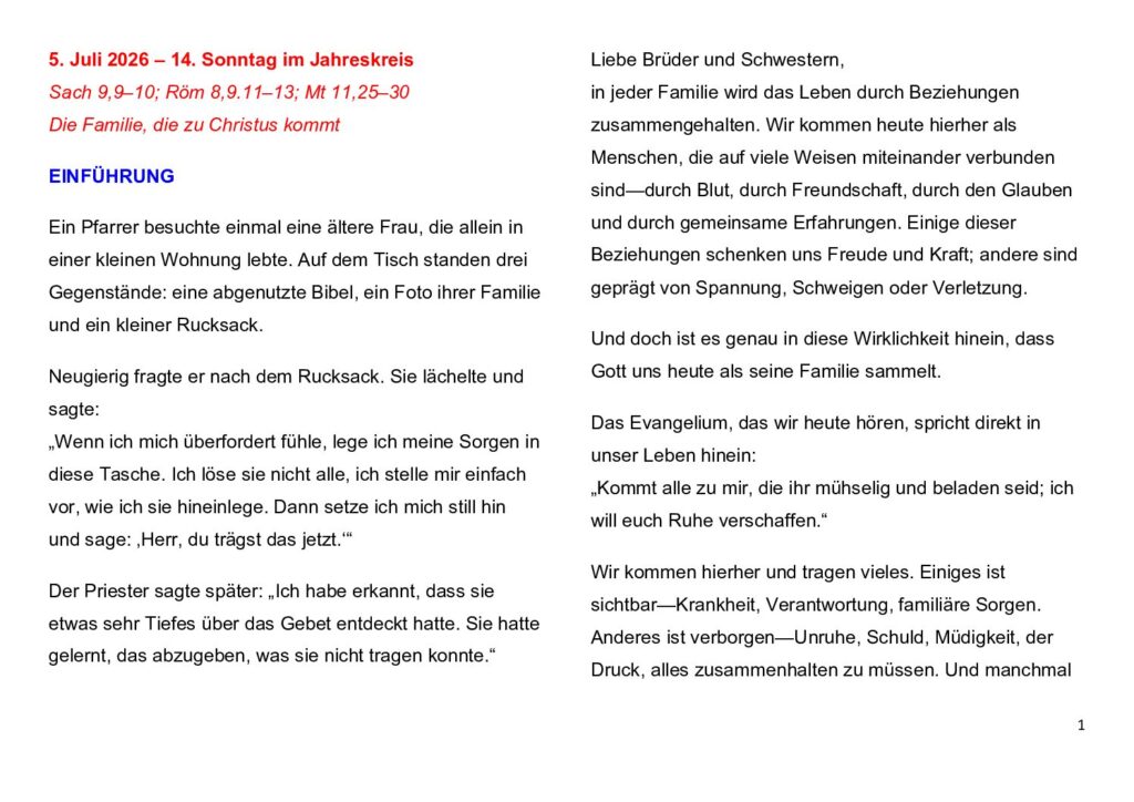 thumbnail of 14.Week Ord. Year 2026 (A) – Deutsch