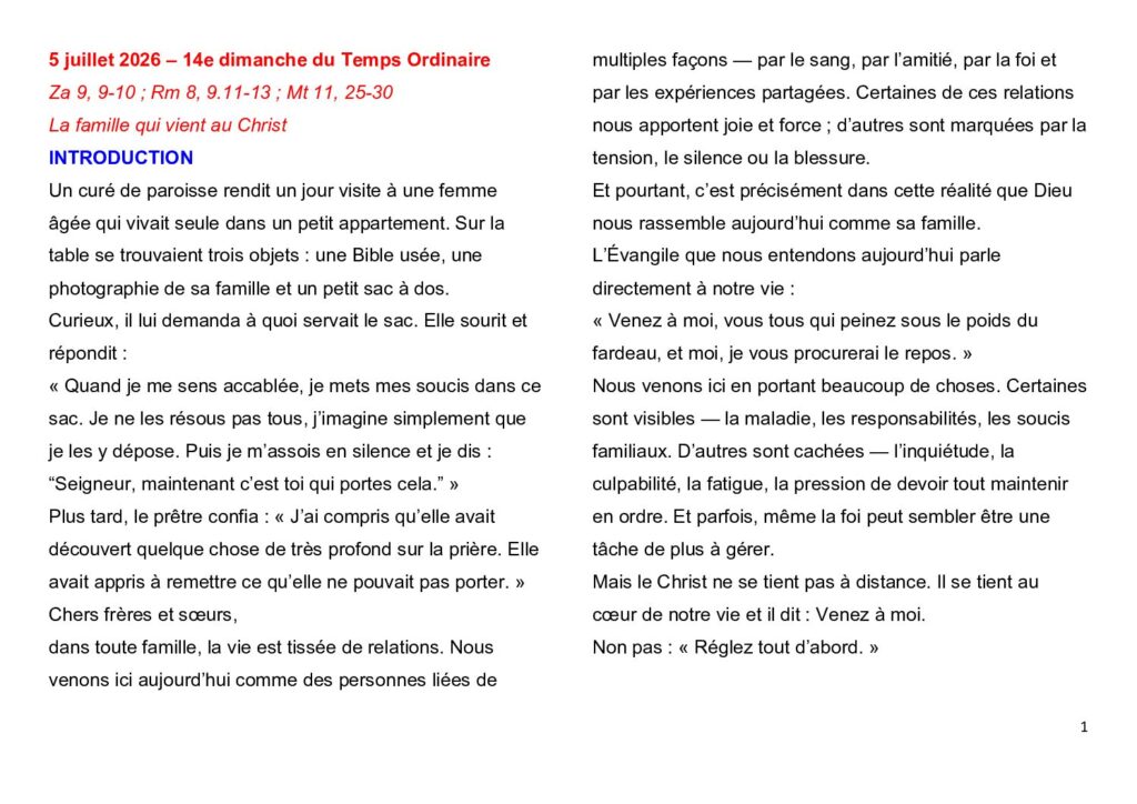 thumbnail of 14.Week Ord. Year 2026 (A) – French
