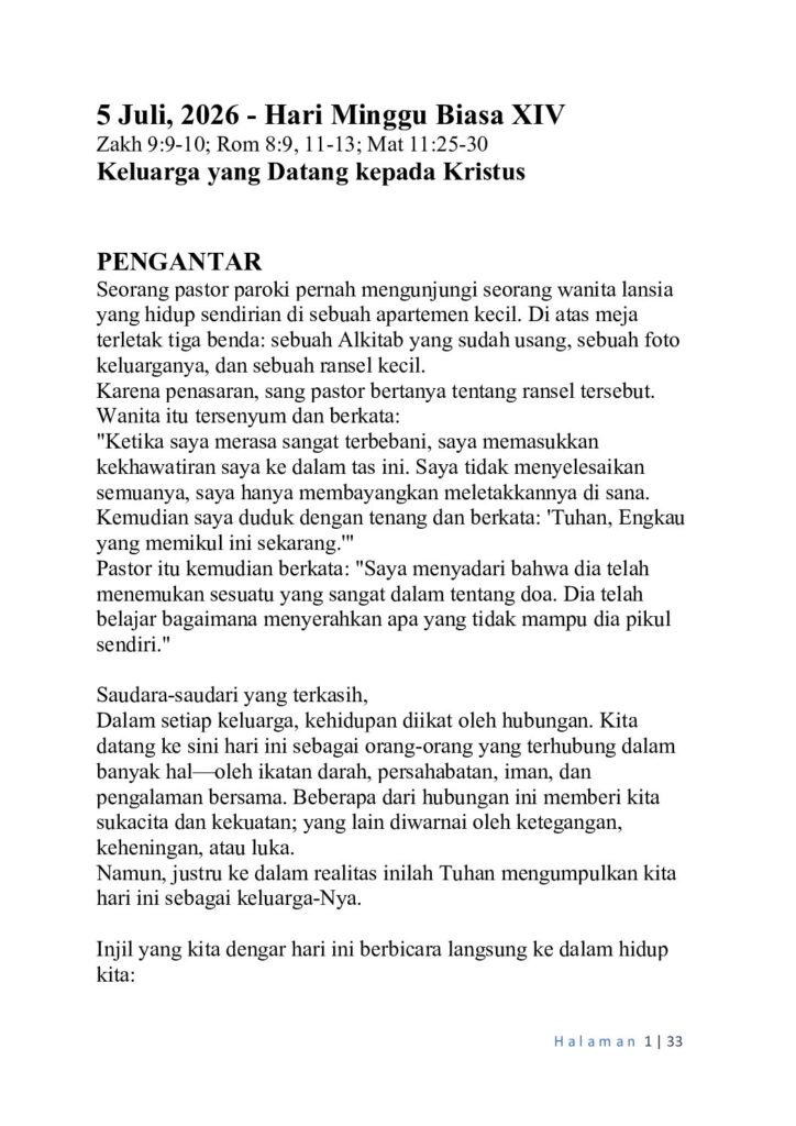 thumbnail of 14th Week of Ord Year (A) Indonesian