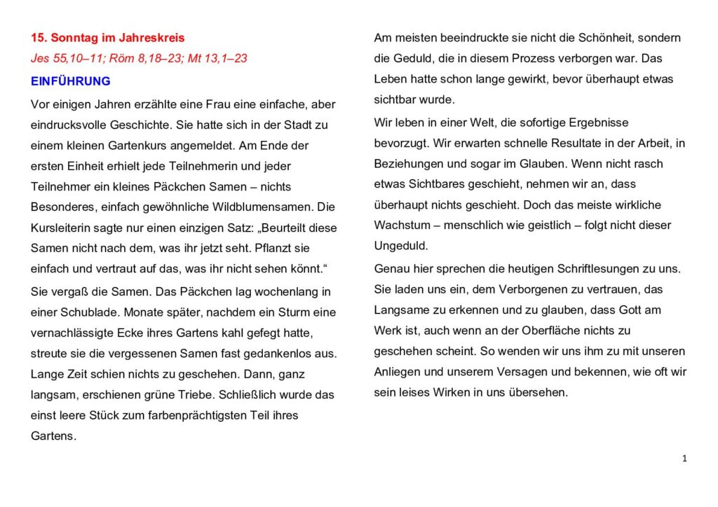 thumbnail of 15.Week Ord. Year 2026 (A) – Deutsch