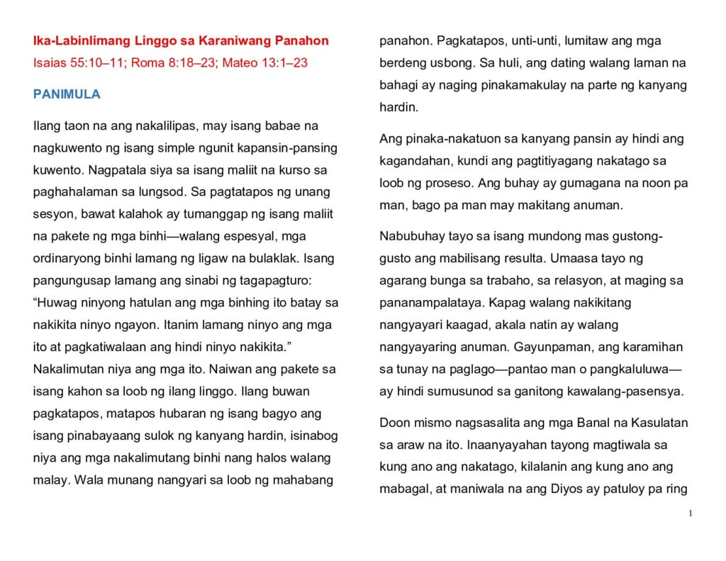 thumbnail of 15th Sunday of the Year (A) 2026-Filipino