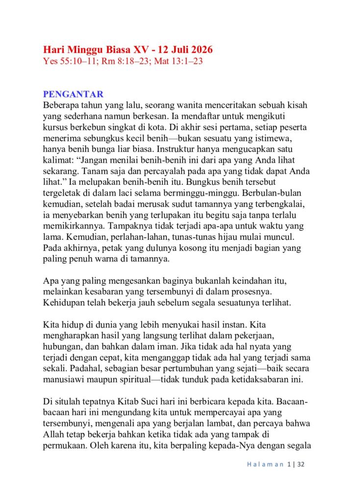 thumbnail of 15th Week of Ord Year (A) Indonesian