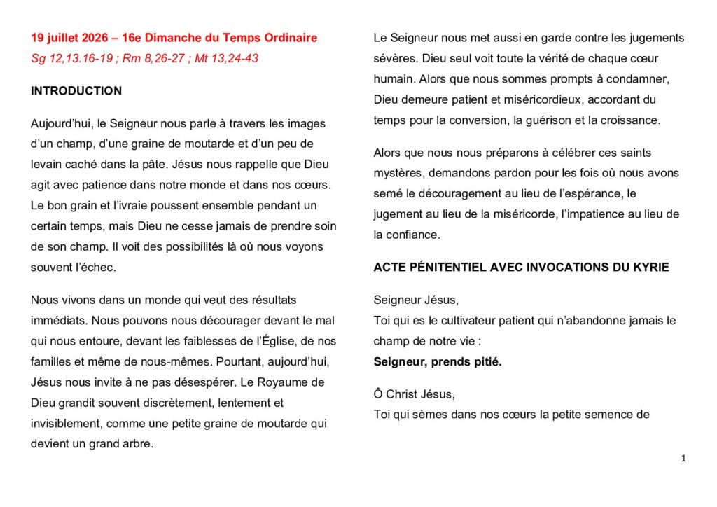 thumbnail of 16.Week Ord. Year 2026 (A) – French