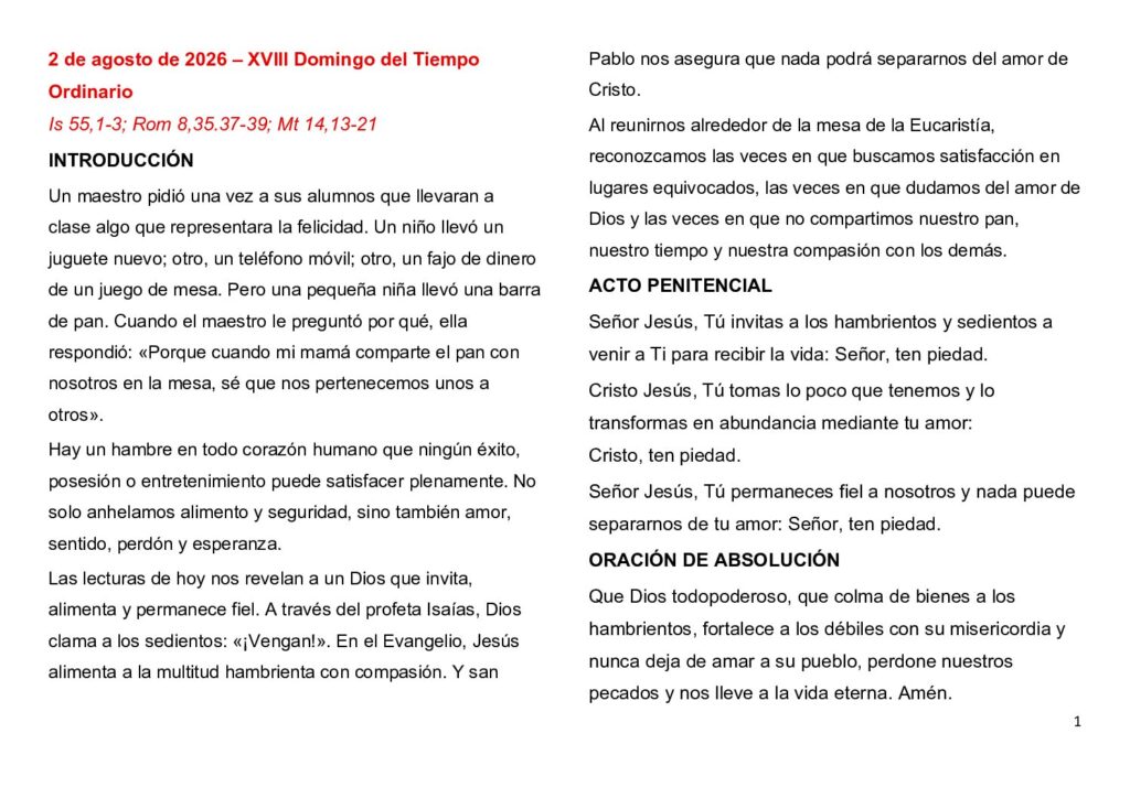 thumbnail of 18. Semana del Tiempo Ordinario 2026 (A) -Spanish