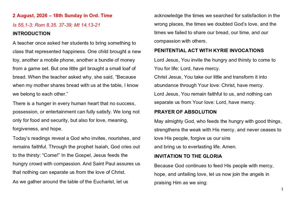 thumbnail of 18.Week Ord. Year 2026 (A) – English