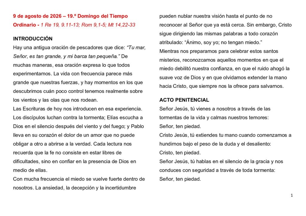 thumbnail of 19. Semana del Tiempo Ordinario 2026 (A) -Spanish