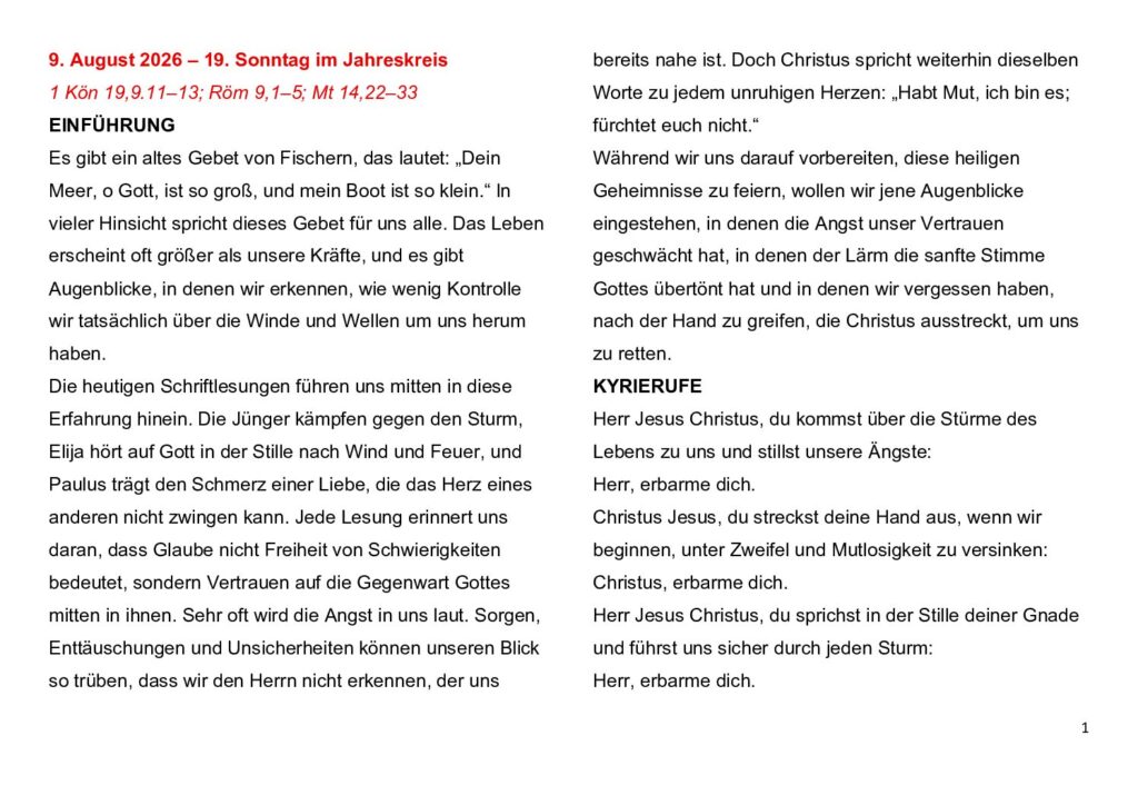 thumbnail of 19.Week Ord. Year 2026 (A) – Deutsch