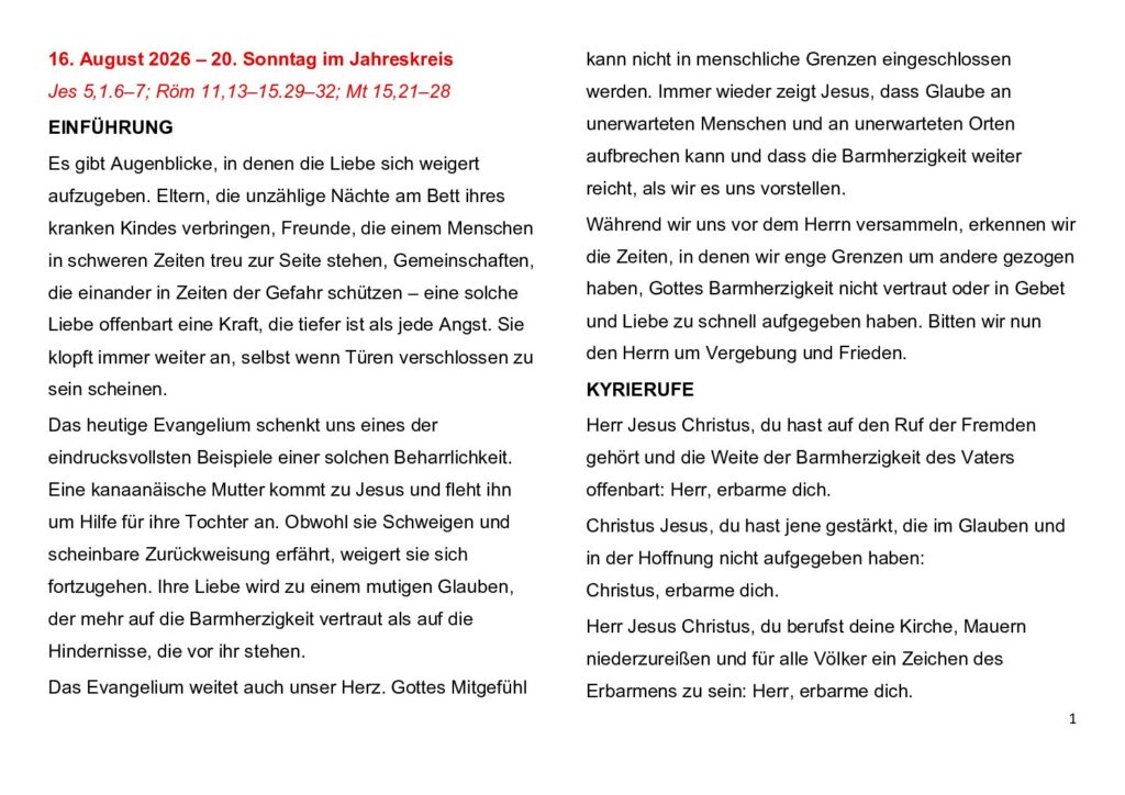thumbnail of 20.Week Ord. Year 2026 (A) – Deutsch
