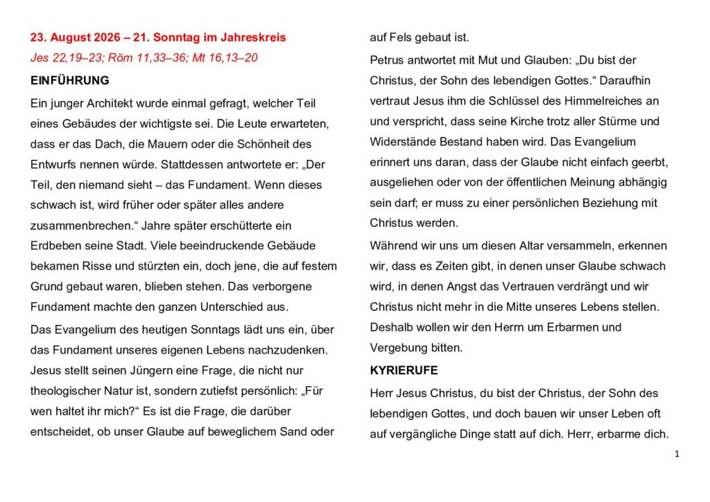 thumbnail of 21.Week Ord. Year 2026 (A) – Deutsch