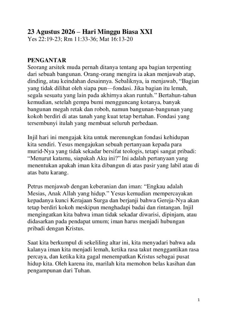 thumbnail of 21st Week of Ord Year (A) Indonesian
