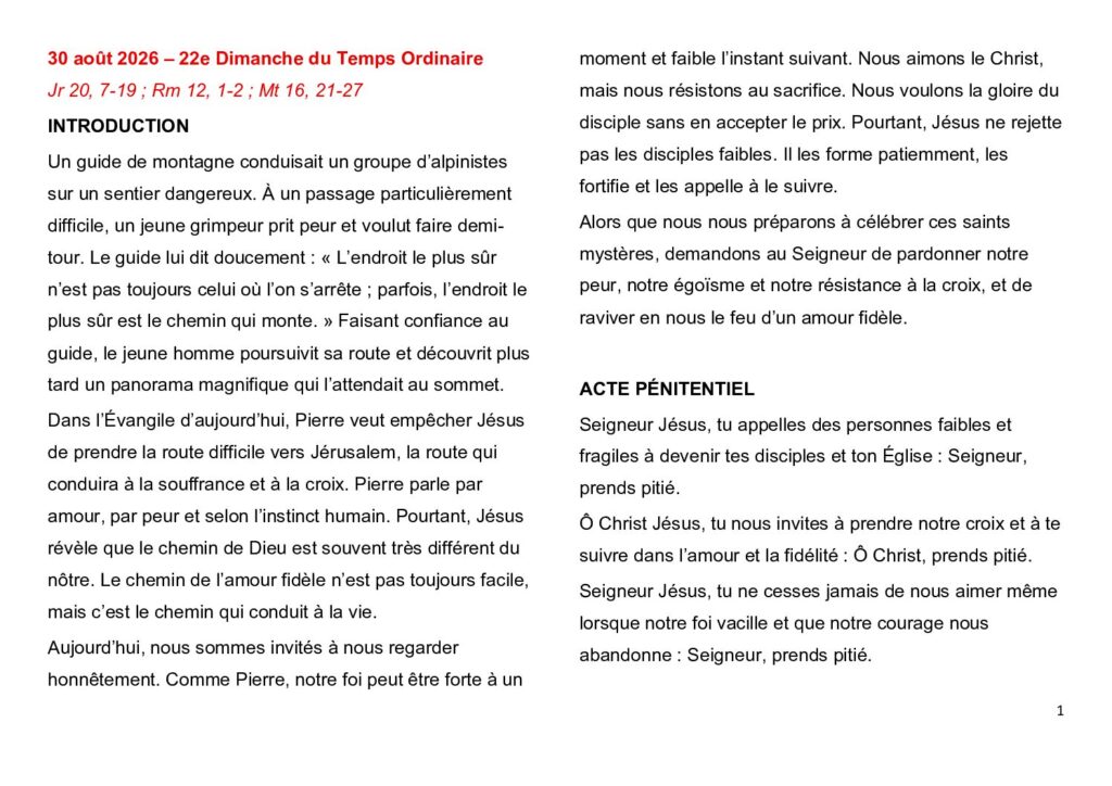 thumbnail of 22.Week Ord. Year 2026 (A) -French