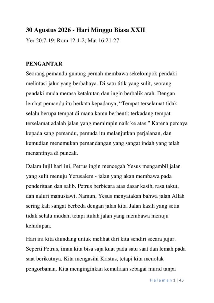 thumbnail of 22nd Week of Ord Year (A) Indonesian