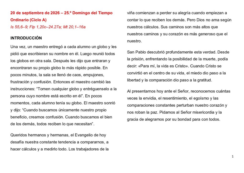 thumbnail of 25. Semana del Tiempo Ordinario 2026 (A) -Spanish