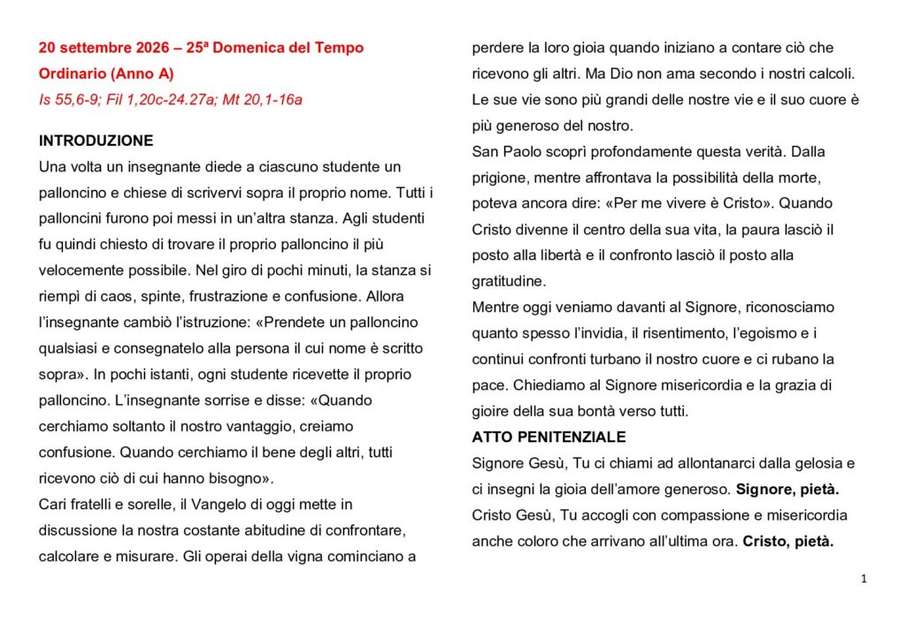 thumbnail of 25.Week Ord. Year 2026 (A) – Italiano