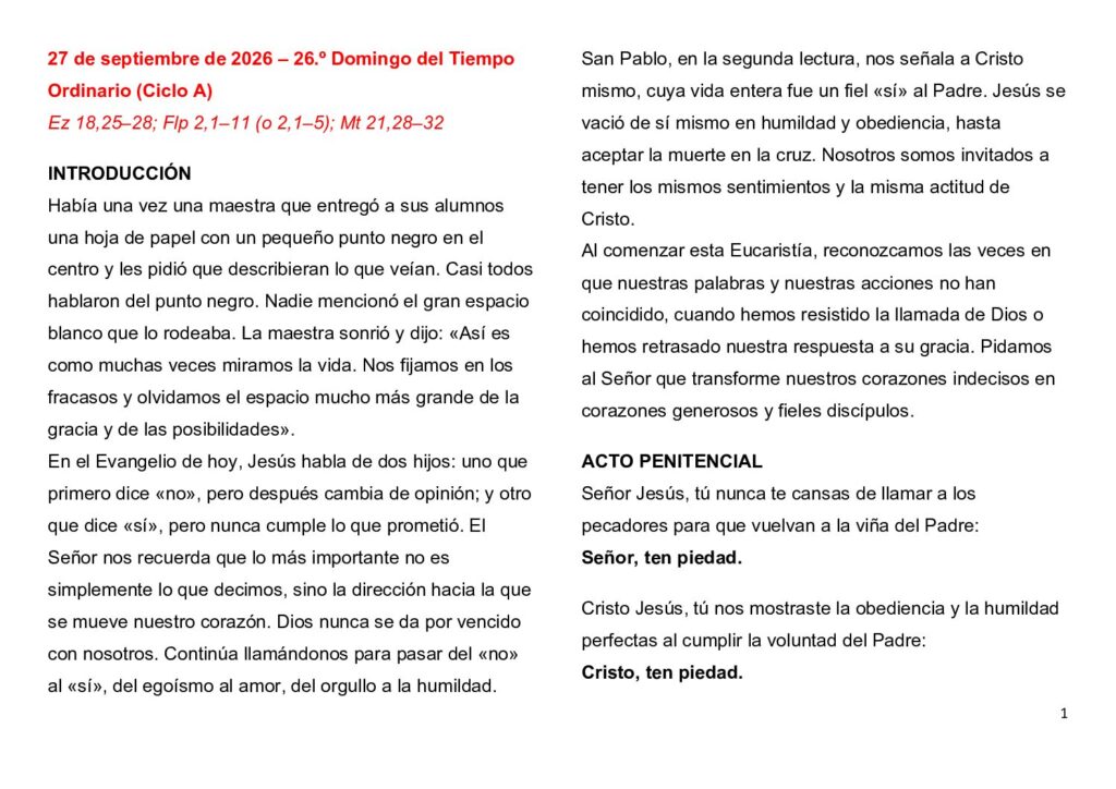 thumbnail of 26. Semana del Tiempo Ordinario 2026 (A) -Spanish