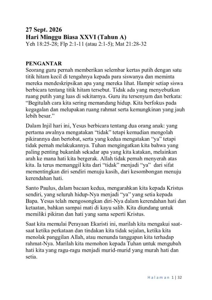 thumbnail of 26th Week of Ord Year (A) Indonesian