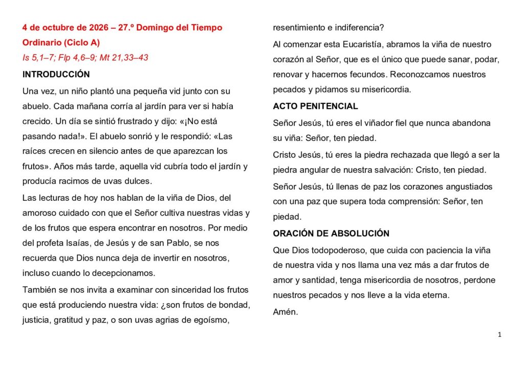 thumbnail of 27. Semana del Tiempo Ordinario 2026 (A) -Spanish